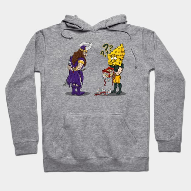 Minnesota Vikings Fans - Kings of the North vs Cheesy Dinner Guests Hoodie by JustOnceVikingShop